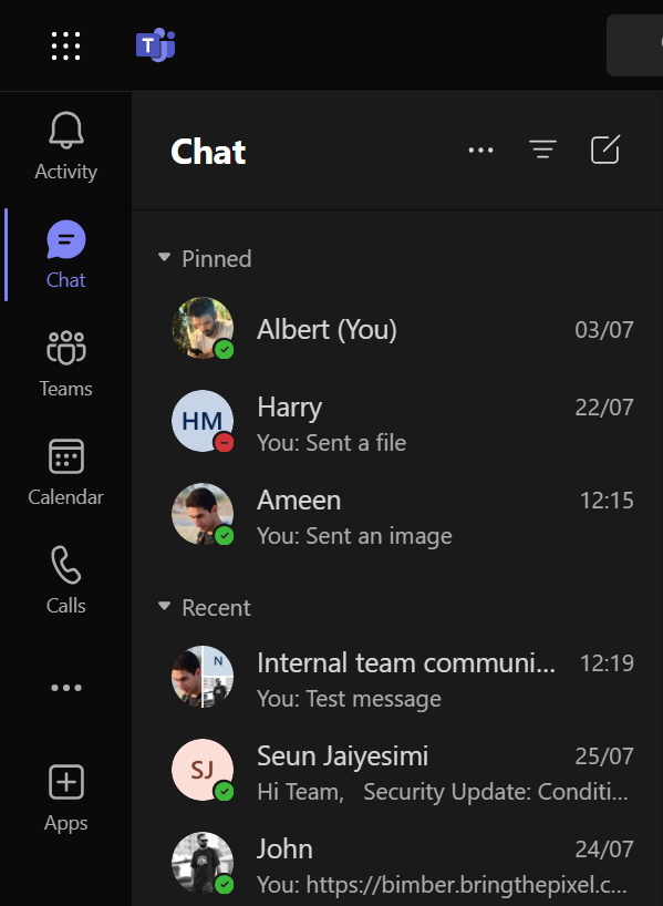 Microsoft Teams chat