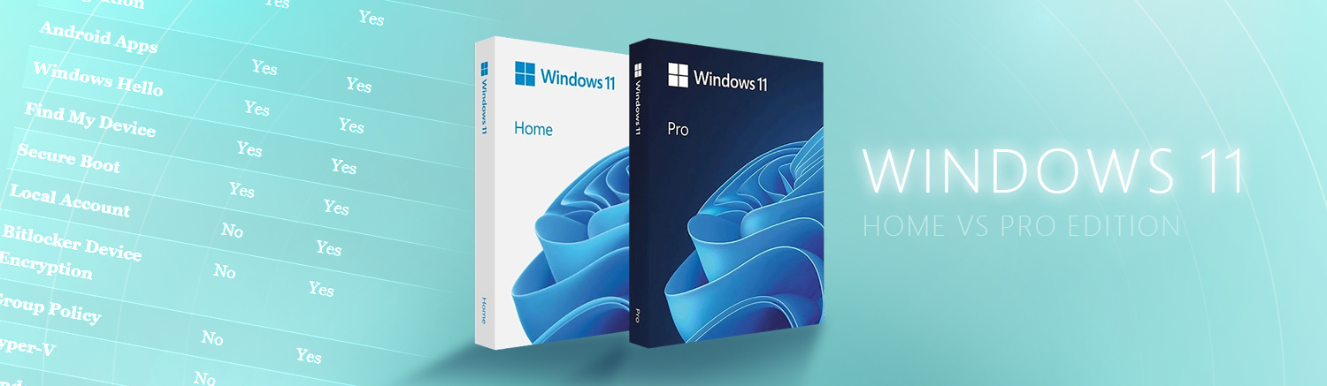 Differences between windows 11 home and pro